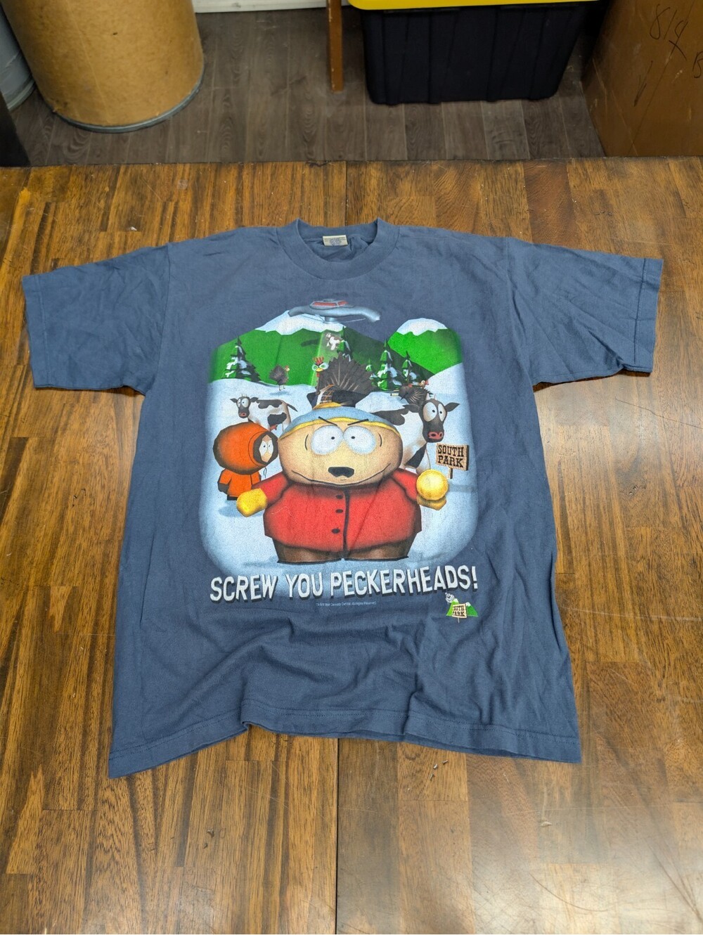 South Park Cartman Kenny Screw You Peckerheads T Shirt Sz L